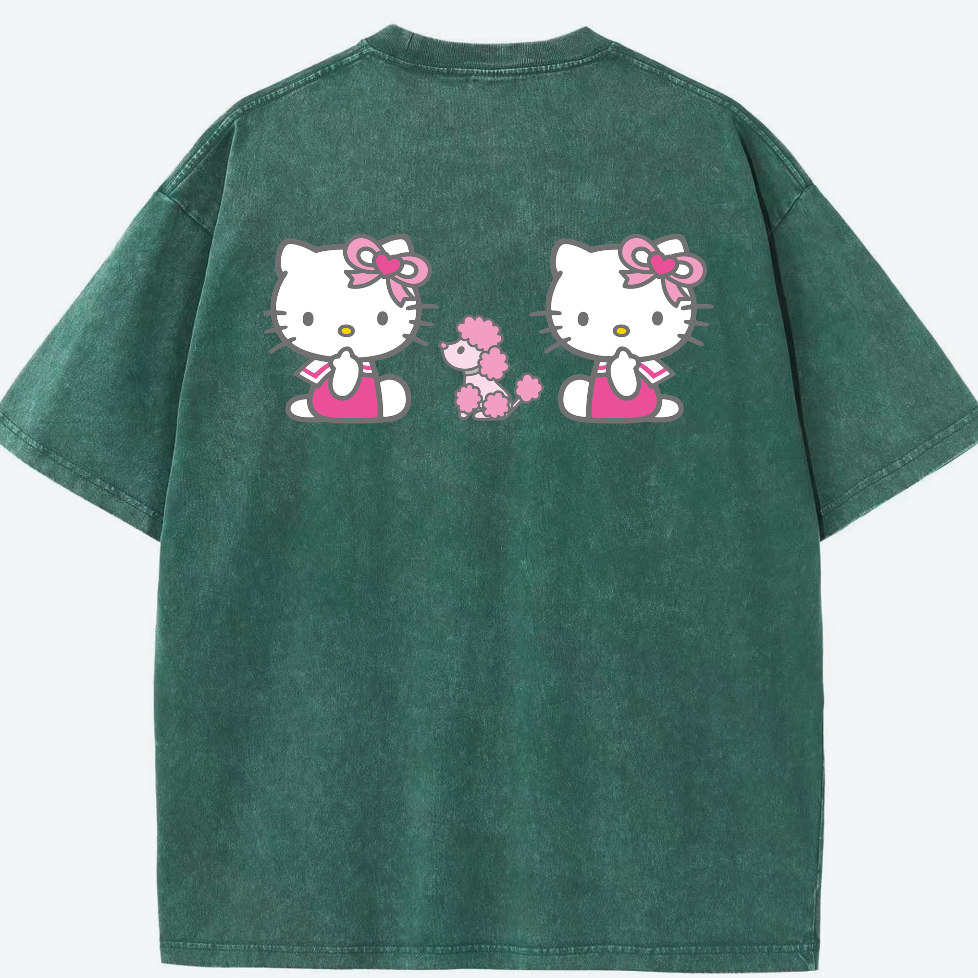 （画像用） Hello Kitty ハローキティ 綿100% ヴィンテージ風 半袖Tシャツ（背面プリント）